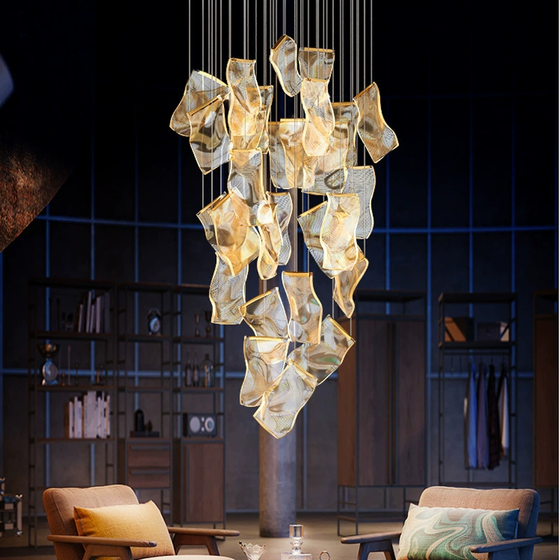 Modern Wave-Inspired Light Luxury Chandelier