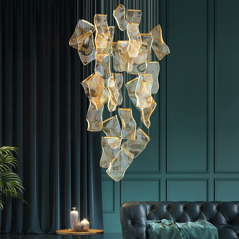 Modern Wave-Inspired Light Luxury Chandelier